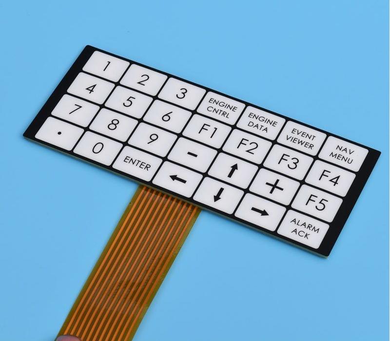 Membrane switch graphic overlay, Membrane switch and panel